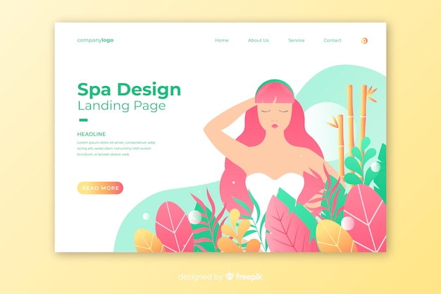 Free vector spa landing page