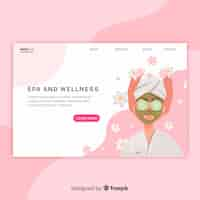 Free vector spa landing page