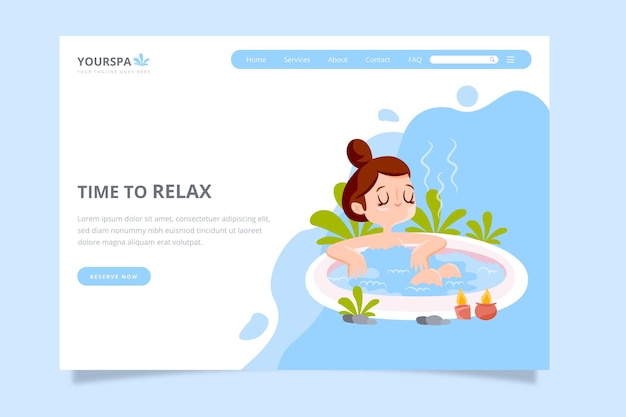 Free vector spa landing page