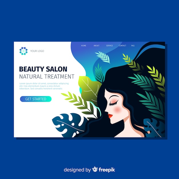 Free vector spa landing page