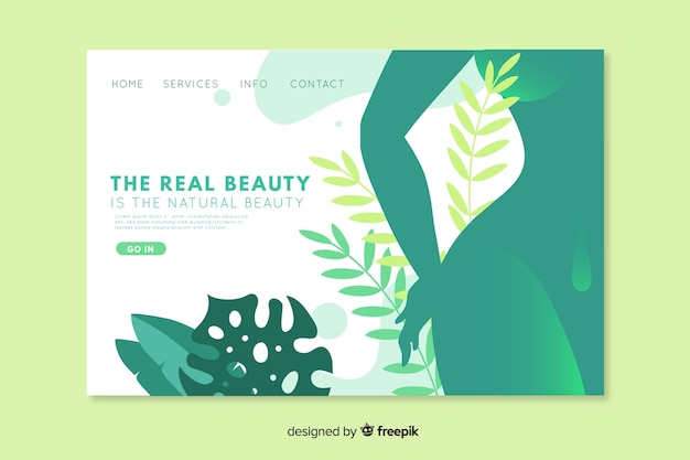 Free vector spa landing page