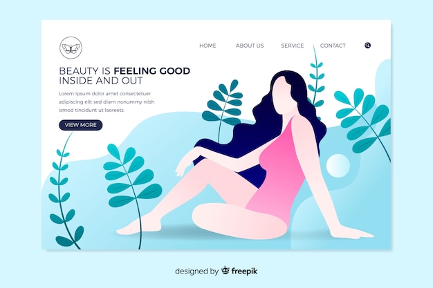 Free vector spa landing page