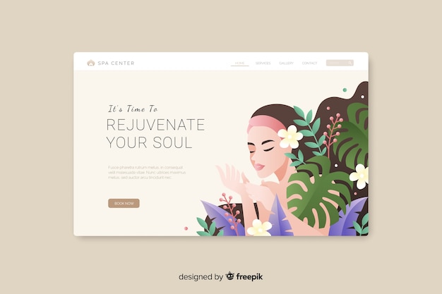 Free vector spa landing page