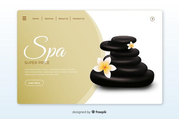 Free vector spa landing page