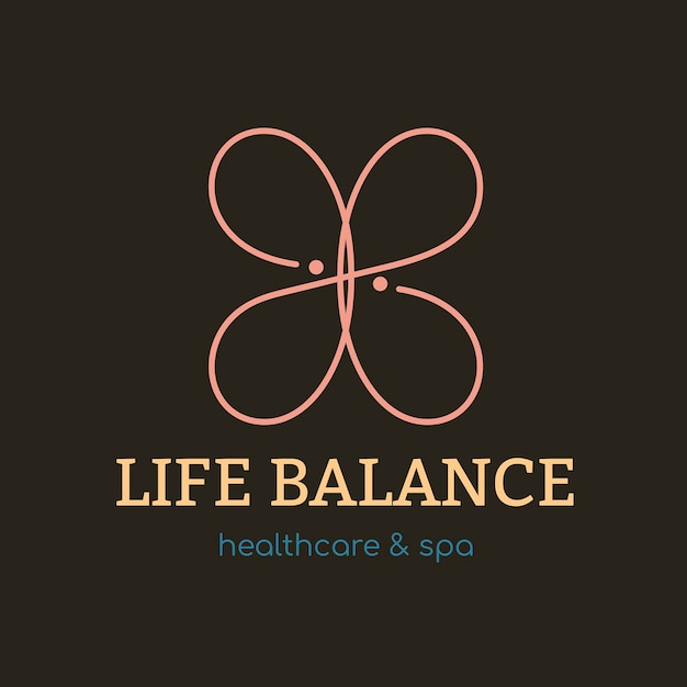 Free vector spa logo template, health & wellness business branding design vector, life balance text