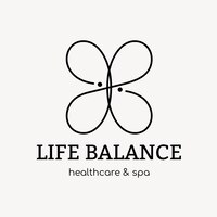 spa logo template, health & wellness business branding design vector, life balance text