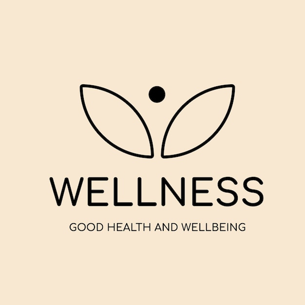 Vettore gratuito modello logo spa, vettore di design del marchio aziendale salute e benessere, testo benessere
