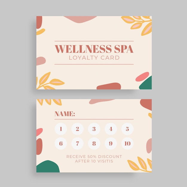 Spa loyalty card template design