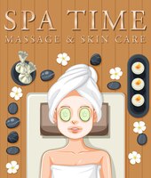 Спа-массаж и дизайн плаката по уходу за кожей