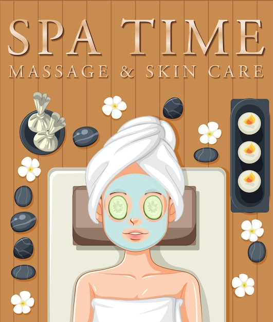 Vettore gratuito design di poster per massaggi e cura della pelle