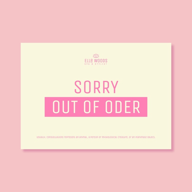 Free vector spa out of order sign