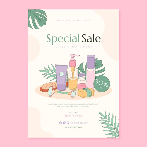 Free vector spa poster design template