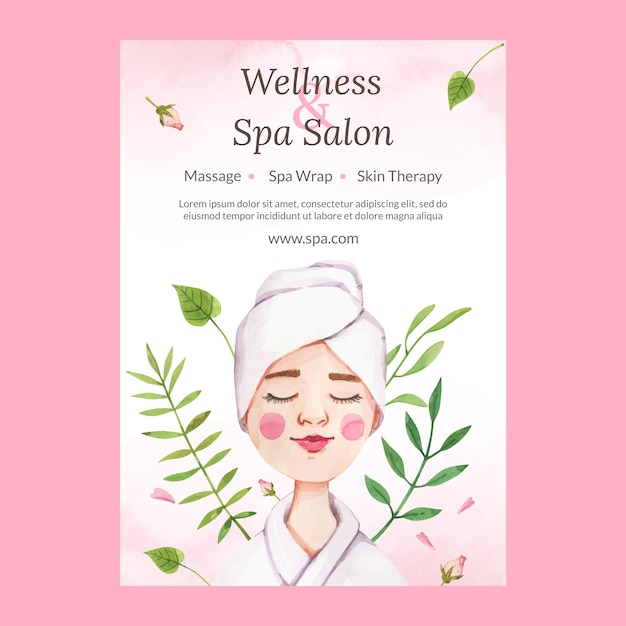 Spa poster design template