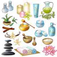 Free vector spa salon decorative icons set