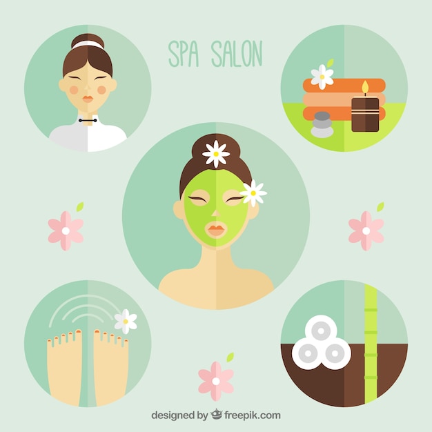 Free vector spa salon elements