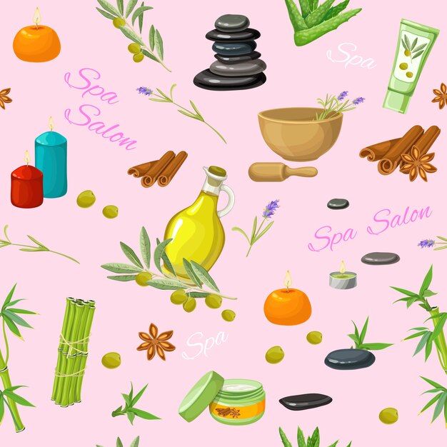 Spa Salon Seamless Pattern