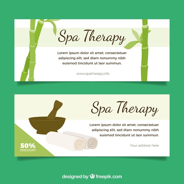 Free Vector spa therapy banners in flat design
