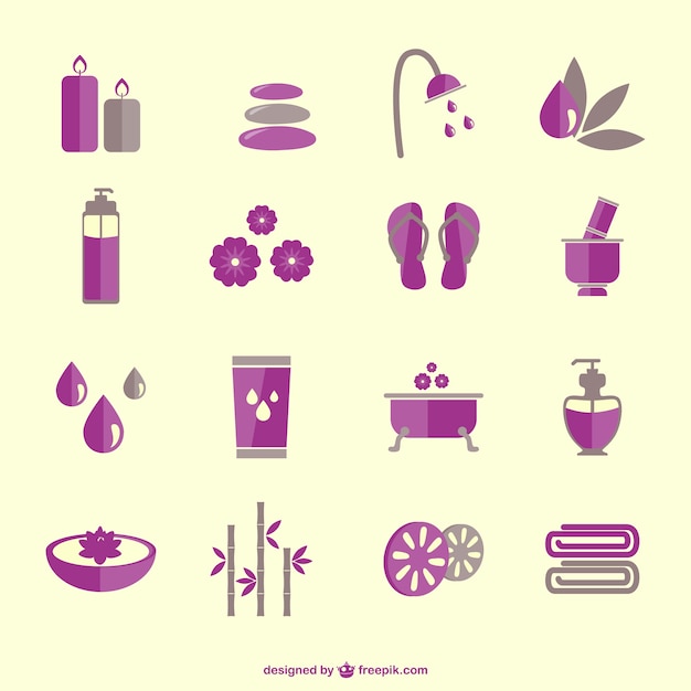 SPA therapy elements icons