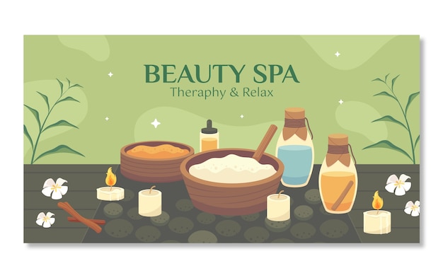 Free vector spa treatment facebook post template