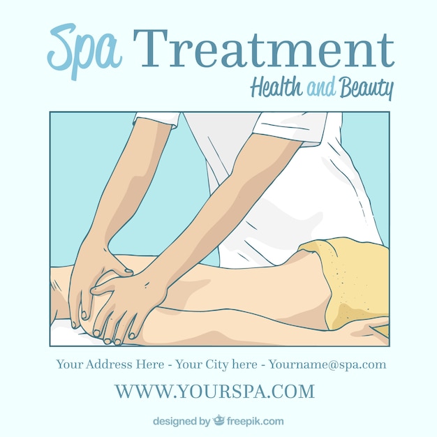 Free vector spa treatment in hand drawn style