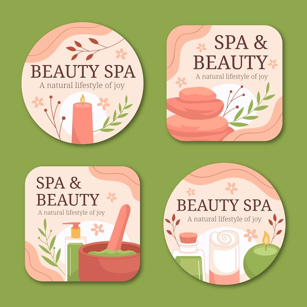 Spa treatment  labels  template