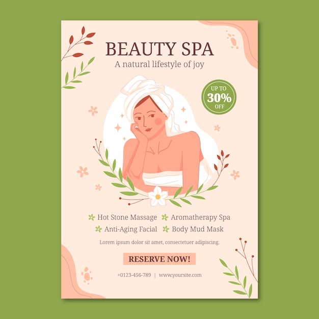 Free vector spa treatment poster template