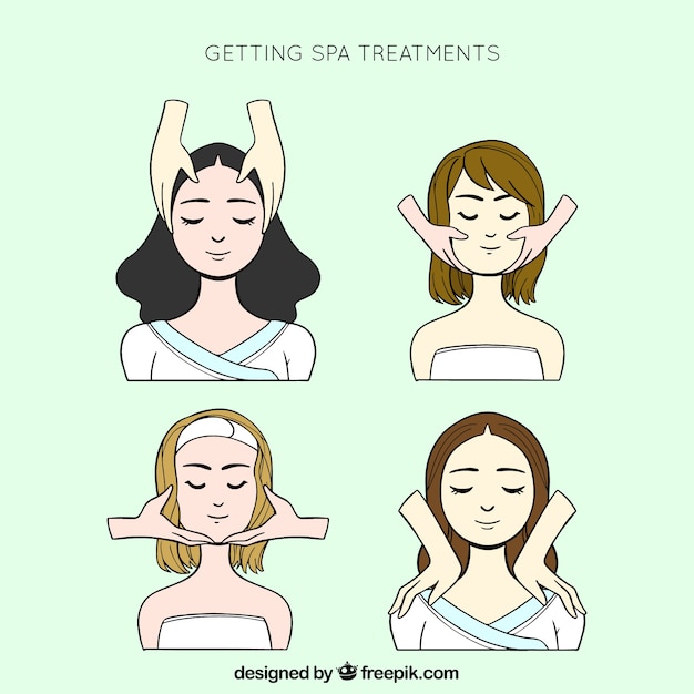 Free vector spa treatment set