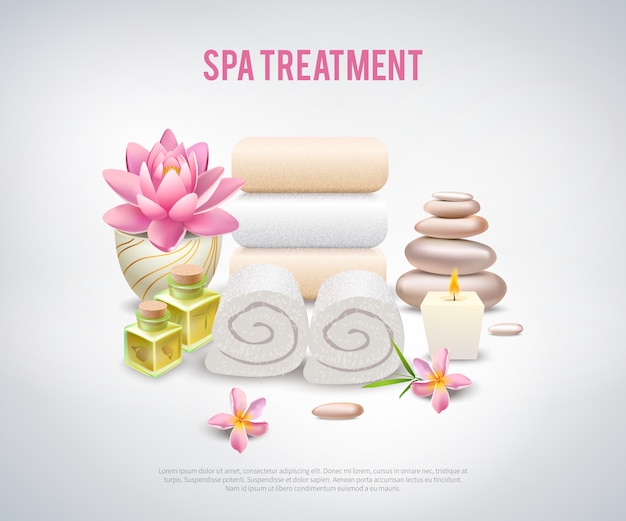 Free vector spa treatment white poster