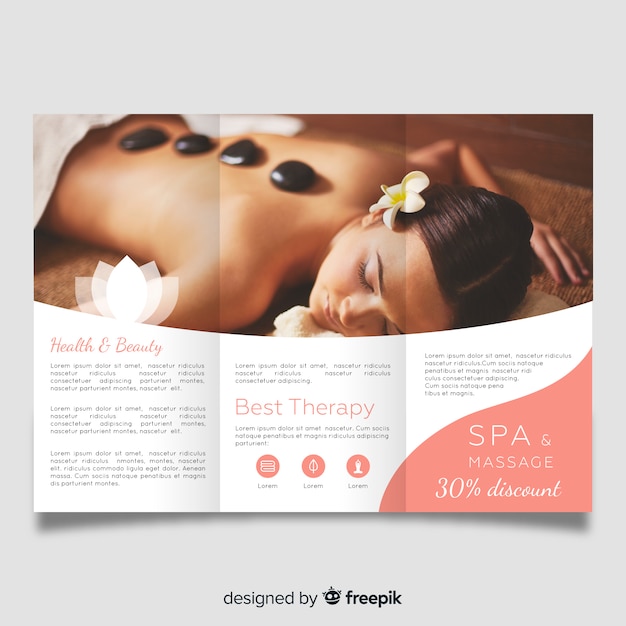 Spa trifold brochure template