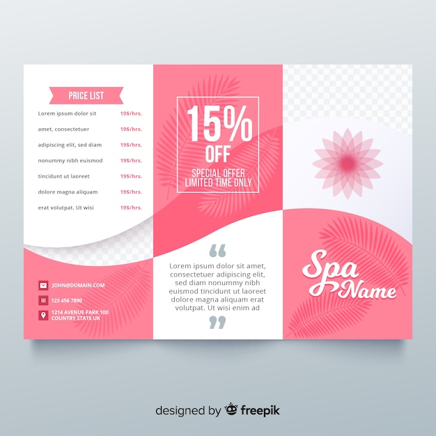 Spa trifold brochure