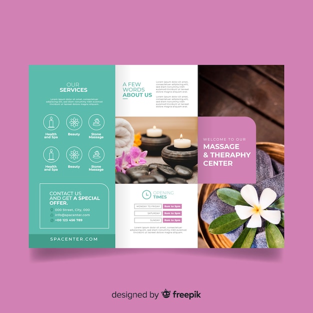 Free vector spa trifold brochure