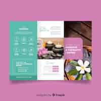 Free vector spa trifold brochure