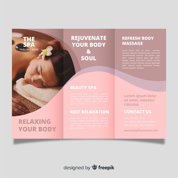 Free vector spa trifold brochure