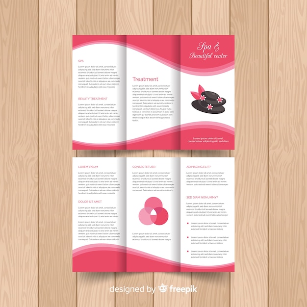 Free vector spa trifold flyer