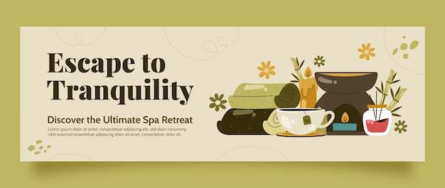 Free vector spa twitter header template