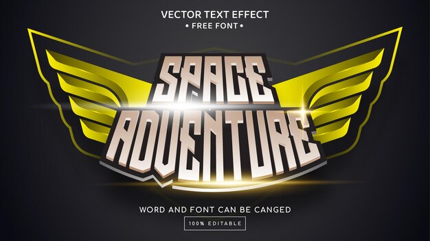 Space adventure game editable text effect