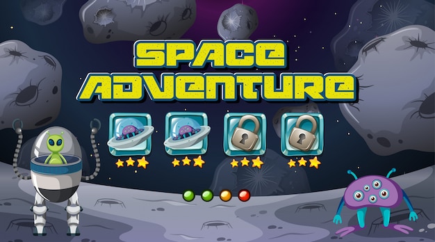 Free vector space adventure game