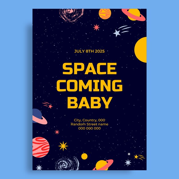 Space baby shower template