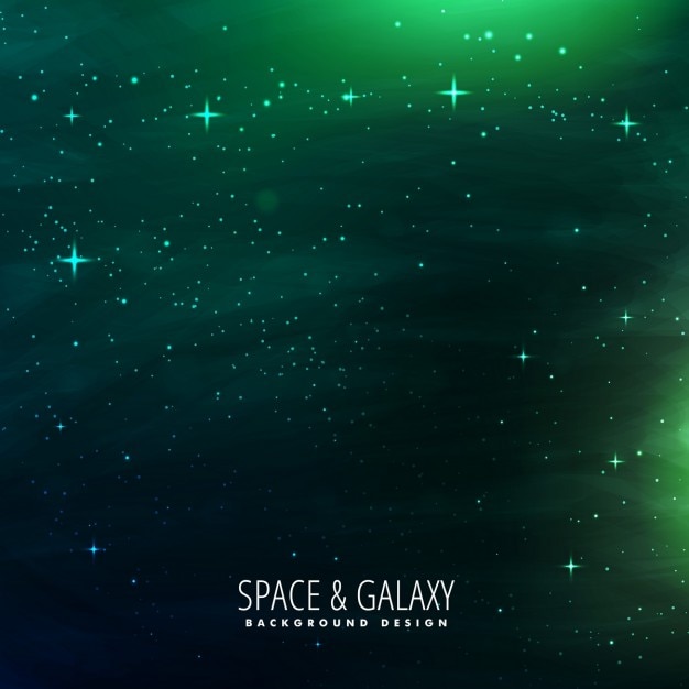 Free Vector space background with green lights