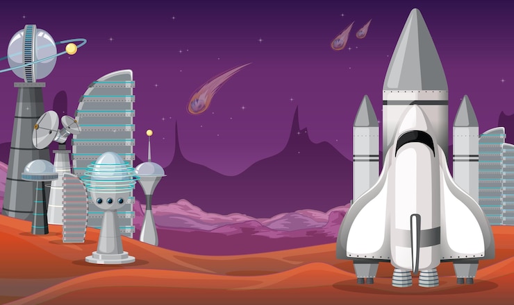 Free Vector a space cartoon background scene