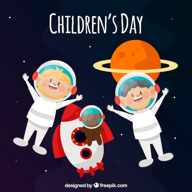 Free vector space design for childrens day