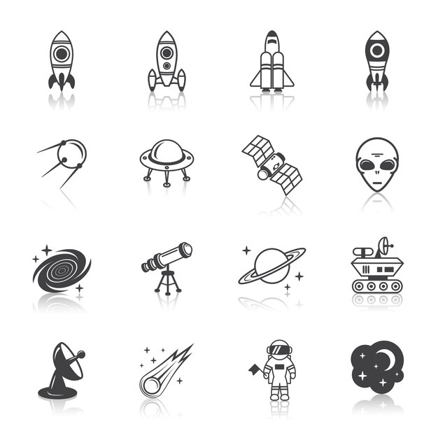 Space elements icons