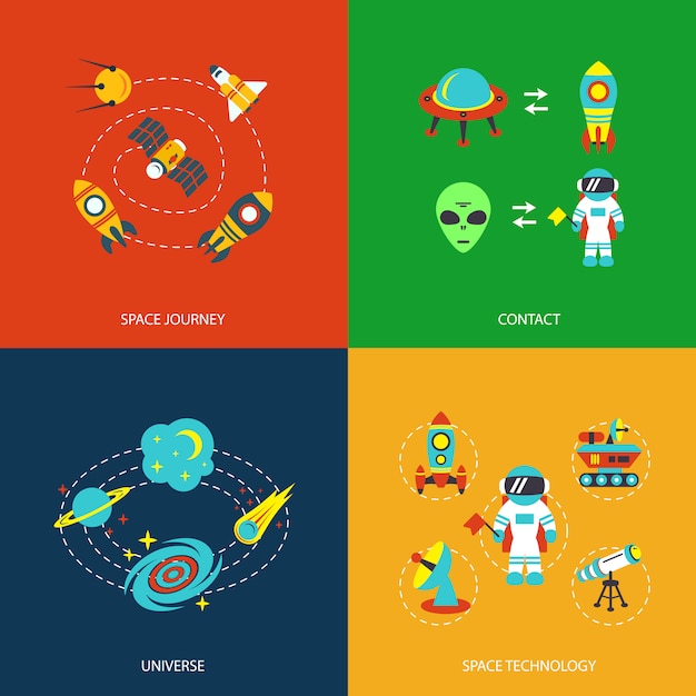 Space elements infographics
