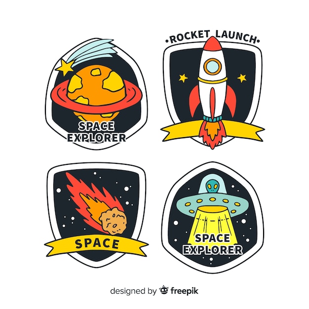 Space elements stickers