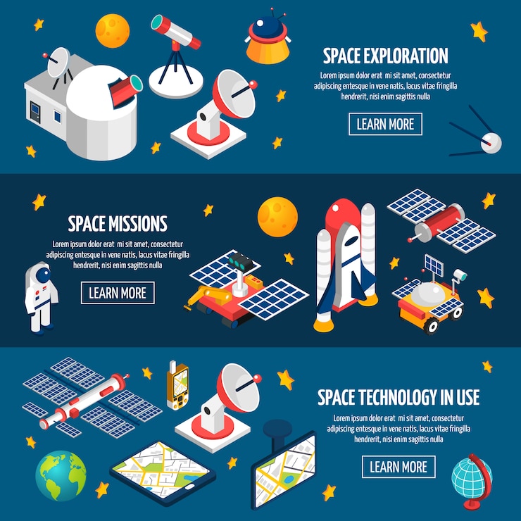 Free Vector space exploration banner