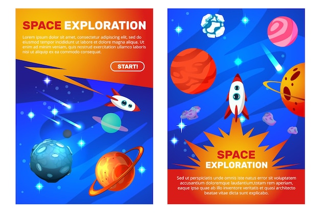 Space exploration vertical banners