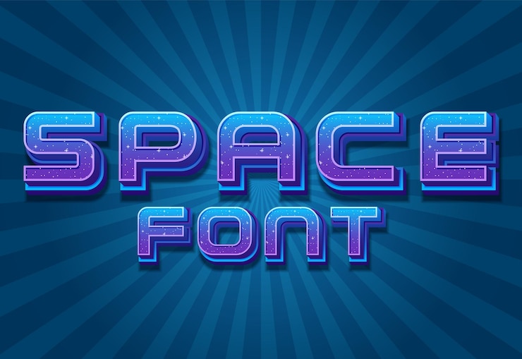 Free Vector space font logo on space background
