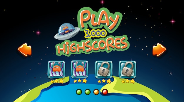 Free vector space highscores game background