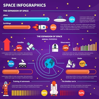 Space infographic set