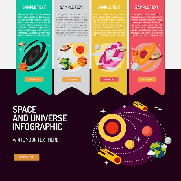 Free vector space infographic template